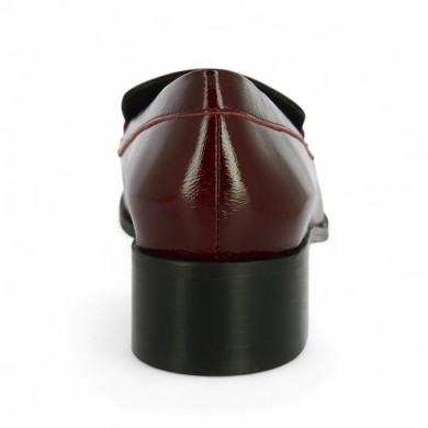 Aurore - Women's burgundy patent leather moccasin large size - Moccasins large size - Shoesissime