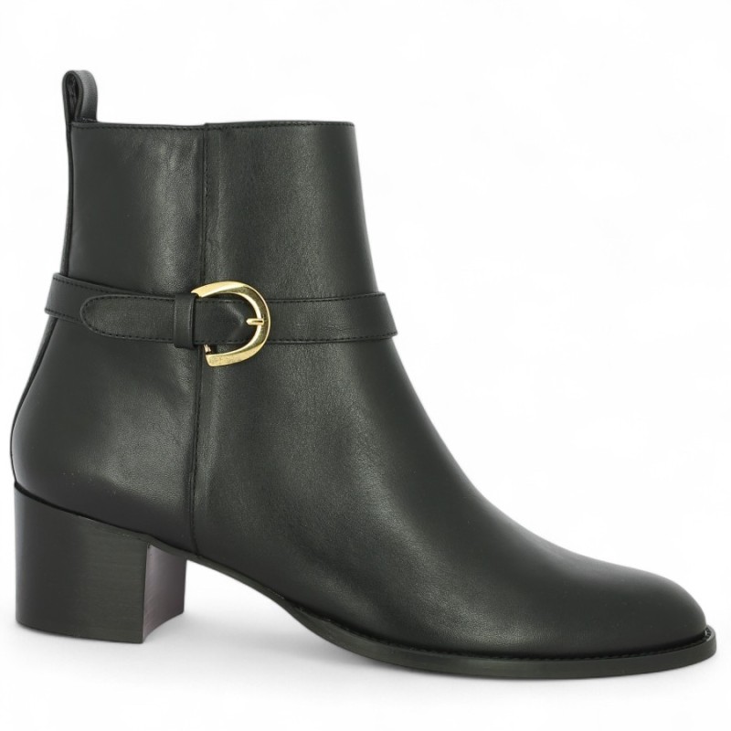 boots noire chic talon santiag grande taille femme, vue profil