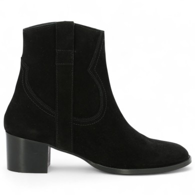Kimmy - Elegant black santiag boot - Women's booties 42, 43, 44, 45 - Shoesissime