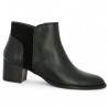 Gaelle - Small heel boot in chic black leather 42, 43, 44, 45 - Women's large size boots - Shoesissime