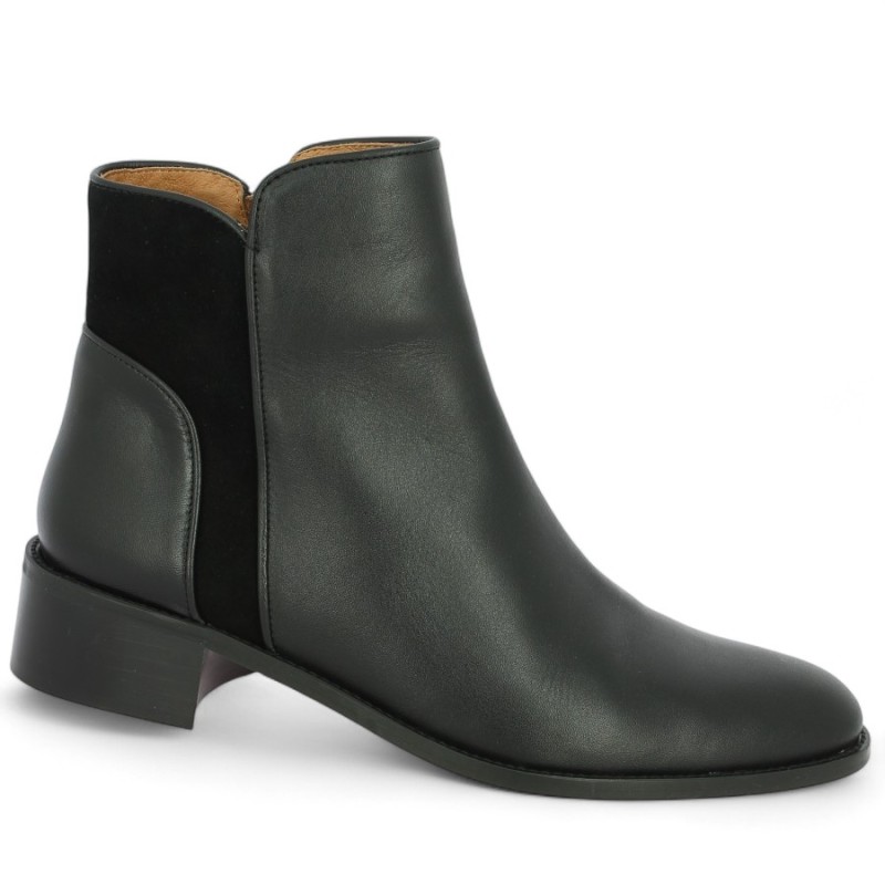 Gayane - Boots cuir noir tout cuir femme - Bottines élégante 42, 43, 44, 45 - Shoesissime