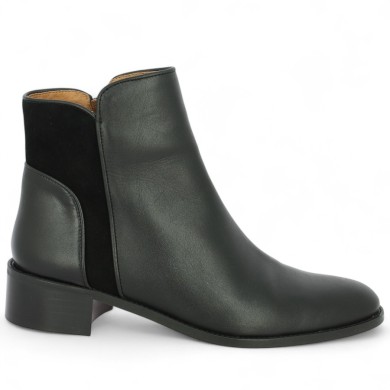 Gayane - Boots cuir noir tout cuir femme - Bottines élégante 42, 43, 44, 45 - Shoesissime