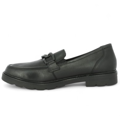 Ely - D2Q01-00 Mocassin grande taille cuir noir - Chaussures Remonte femme 42, 43, 44, 45 - Shoesissime
