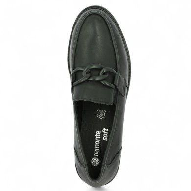 Ely - D2Q01-00 Moccasin grande taille cuir noir - Chaussures Remonte femme 42, 43, 44, 45 - Shoesissime