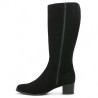 Florence - Black wide calf boots with small heel - Women's plus size boots - Shoesissime