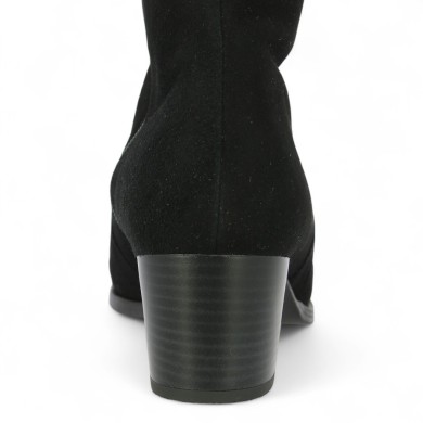 Florence - Black wide calf boots with small heel - Women's plus size boots - Shoesissime