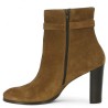 Tracey - Cognac ankle boot with high heel - Large size women's boots - Shoesissime