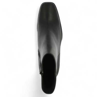 Irma - Bottine talon haut tendance cuir noir - Bottines chic femme grande taille- Shoesissime