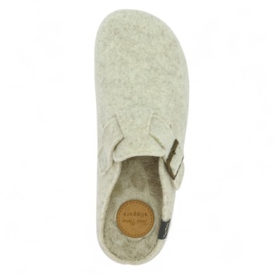 Sam - Chausson femme 42, 43, 44, 45, blanc cassé - Chaussure femme grande taille - Shoesissime