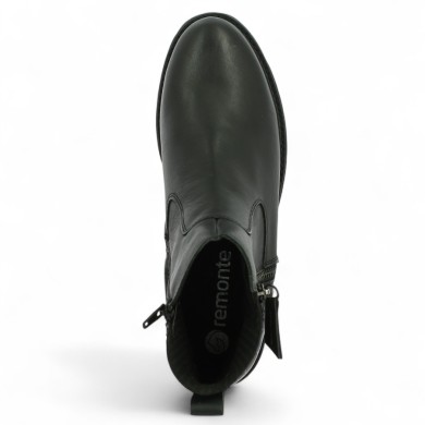 Roxane - Boots D8655-00 black leather and fabric - Boots Remonte grande taille femme - Shoesissime