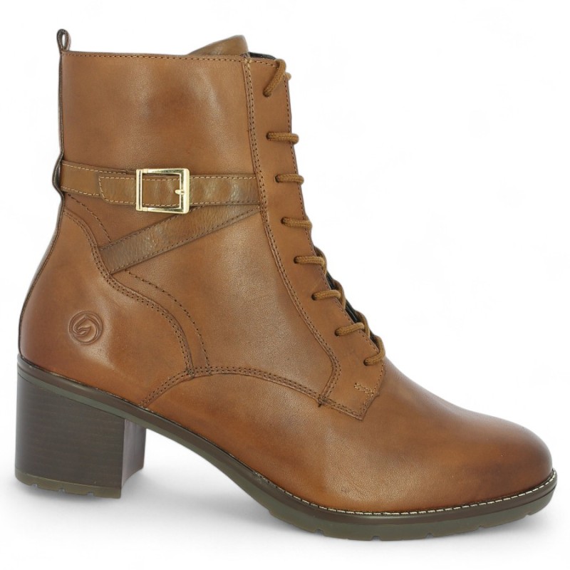 D2A74-25 Boots Remonte cuir camel 42, 43, 44, 45 Shoesissime, vue profil