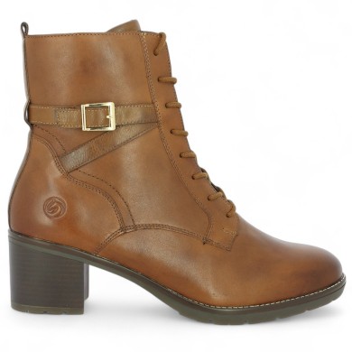 D2A74-25 Bottine Remonte petit talon cuir camel 42, 43, 44, 45 Shoesissime, vue coté