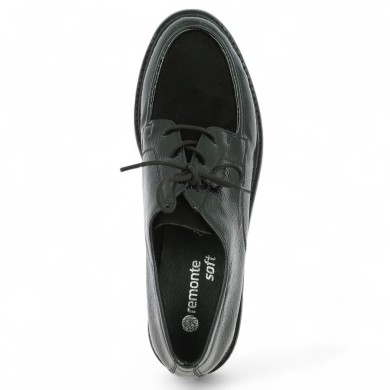 D2Q03-02 chaussures à lacets Remonte vernis et velours grande taille Shoesissime, vue dessus