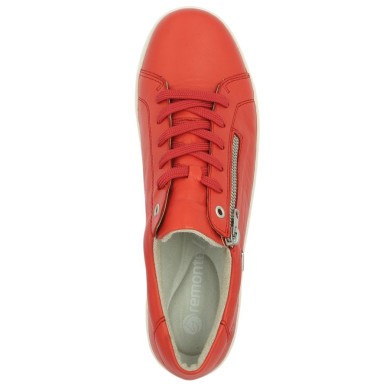 Baskets Remonte fermeture éclair rouge 42, 43, 44, 45 Shoesissime, vue dessus