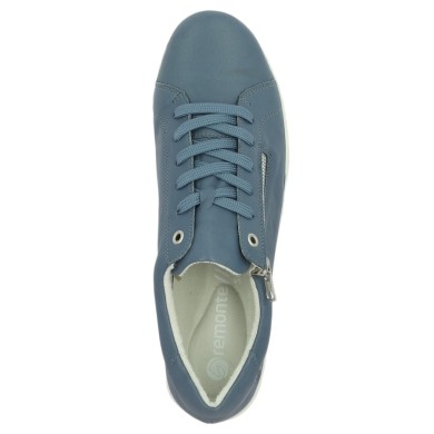 D0700-16 Baskets Remonte femme grande pointure cuir bleu 42, 43, 44, 45 vue dessus