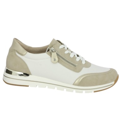 Diane - R6709-80 Sneakers beige and white - Baskets Remonte 42, 43, 44, 45 - Shoesissime