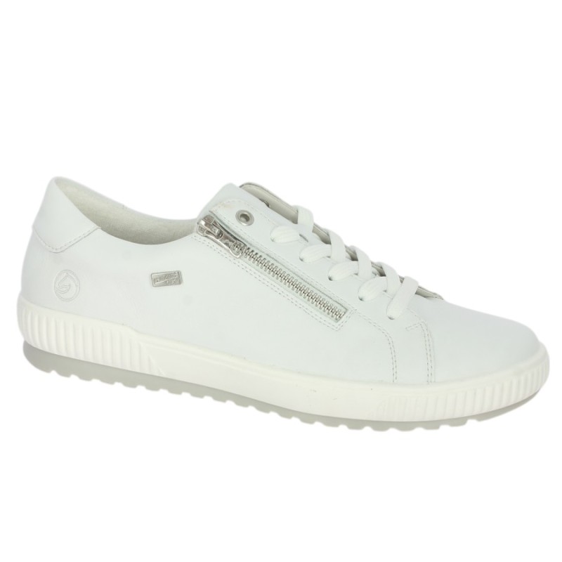 D0700-80 Baskets blanche confort femme grande taille Remonte Shoesissime, vue profil