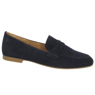 Mocassin femme Gabor velours bleu 8, 8.5, 9, 9.5 Shoesissime, vue profil