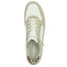 Baskets grande taille femme Remonte Cuir blanc beige doré fermeture éclair, vue dessus