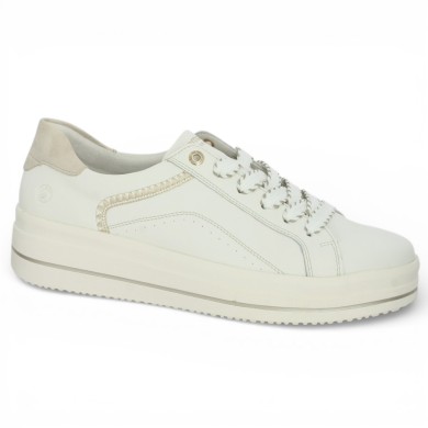 D1C13-80 Baskets blanche tendance femme grande taille Shoesissime, vue profil