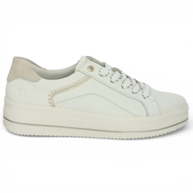 D1C13-80 Baskets blanche mode femme grande pointure Shoesissime, vue coté