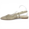 Denise - Sling Back tréssée dorée 81.631.62 - Nude-piedes chic grande taille - Shoesissime