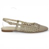 Denise - Sling Back tréssée dorée 81.631.62 - Nude-piedes chic grande taille - Shoesissime