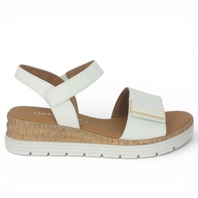 82.700.50 sandale compensée blanche Gabor 8, 8.5, 9, 9.5 Shoesissime, vue coté