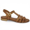 Sandales femme marron clair tout cuir italie 42, 43, 44, 45 Shoesissime, vue profil