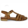Ludovica - Camel Italian leather sandal - Italian women's sandals large size - Shoesissime