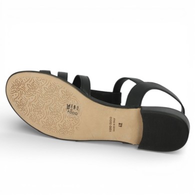 Ludovica - Sandale cuir italienne noire - Sandales femme 42, 43, 44, 45 - Shoesissime