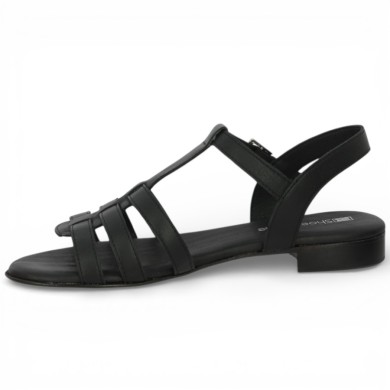 Sandale italienne 42, 43, 44, 45 femme cuir noir Shoesissime, vue intérieure