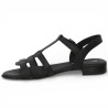 Ludovica - Black Italian leather sandal - Sandals for women 42, 43, 44, 45 - Shoesissime