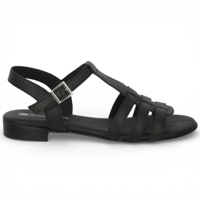 Ludovica - Black Italian leather sandal - Sandals for women 42, 43, 44, 45 - Shoesissime