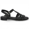 Ludovica - Black Italian leather sandal - Sandals for women 42, 43, 44, 45 - Shoesissime