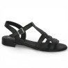 Ludovica - Black Italian leather sandal - Sandals for women 42, 43, 44, 45 - Shoesissime