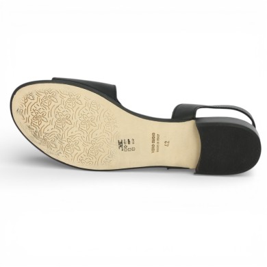 Giulia - Sandale cuir noir bride dessus du pied - Sandales femme grande taille - Shoesissime