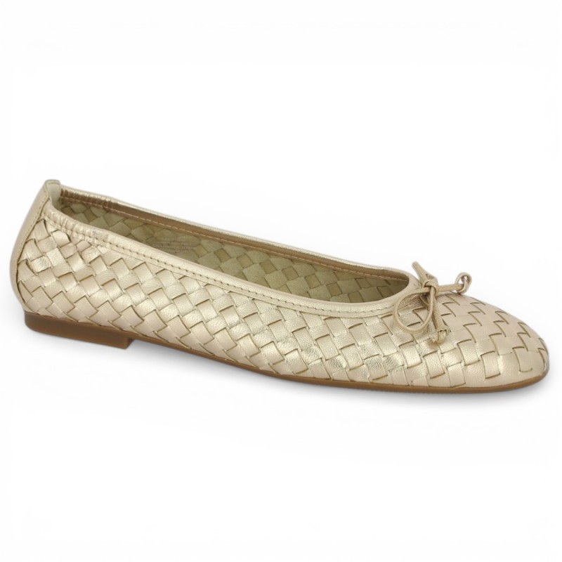 Alisson - Ballerine trssée doré 84.145.62 - Ballerine Gabor grande pointure - Shoesissime