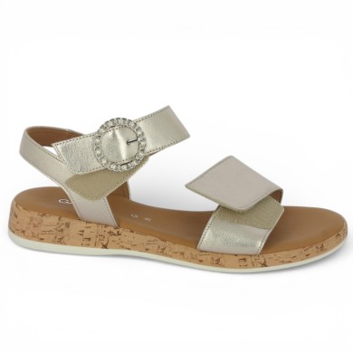 June - Sandale bjoux Gabor doré 82.734.82 - Nu-pieds grande taille femme - Shoesissime