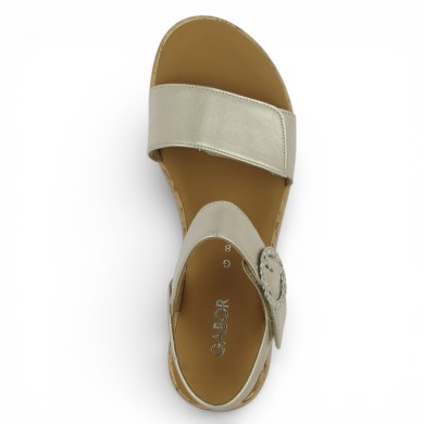 June - Sandale bjoux Gabor doré 82.734.82 - Nu-pieds grande taille femme - Shoesissime