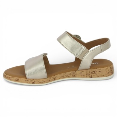 June - Sandale bjoux Gabor doré 82.734.82 - Nu-pieds grande taille femme - Shoesissime
