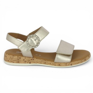 June - Sandale bjoux Gabor doré 82.734.82 - Nu-pieds grande taille femme - Shoesissime