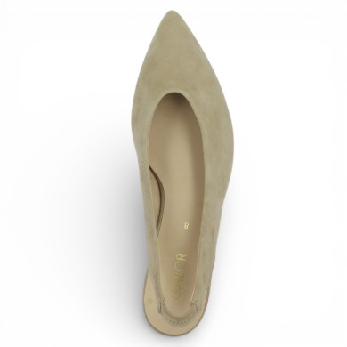 Petula - 81.530.14 Escarpin Gabor beige bout pointu - Chaussures petit talon grande taille femme - Shoesissime