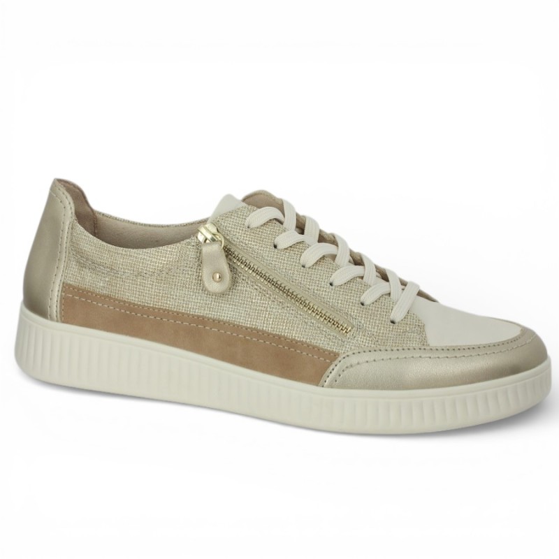 D2E06-60 - Baskets femme grande taille dorée - Sneakers Remonte 42, 43, 44, 45 - Shoesissime