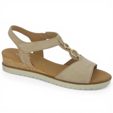 82.754.30 Sandale beige compensée Gabor 8, 8.5, 9, 9.5 Shoesissime, vue profil