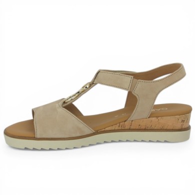 Sandale beige grande taille talon compensé 42, 42.5, 43, 44 Shoesissime, vue intérieure