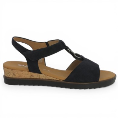 82.754.46 Gabor Sandale bleu marine grande taille Shoesissime, vue coté