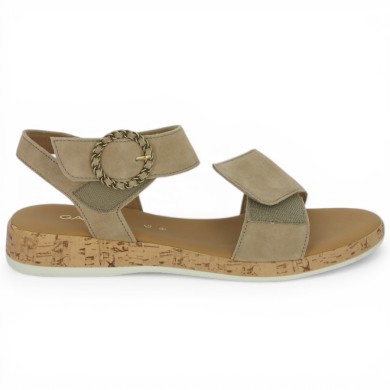 82.734.30 Sandale scratch Gabor velours beige grande pointure Shoesissime, vue détails