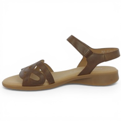 Sandale femme grande taille cuir marron femme 42, 42.5, 43, 44 Shoesissime, vue intérieure