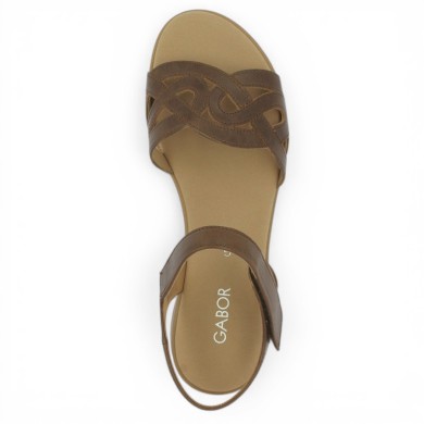 82.804.54 Sandale grande pointure cuir camel Gabor 8, 8.5, 9, 9.5 Shoesissime, vue dessus